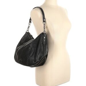 NWT Kate Spade black leather Moore shoulder bag silver hardware